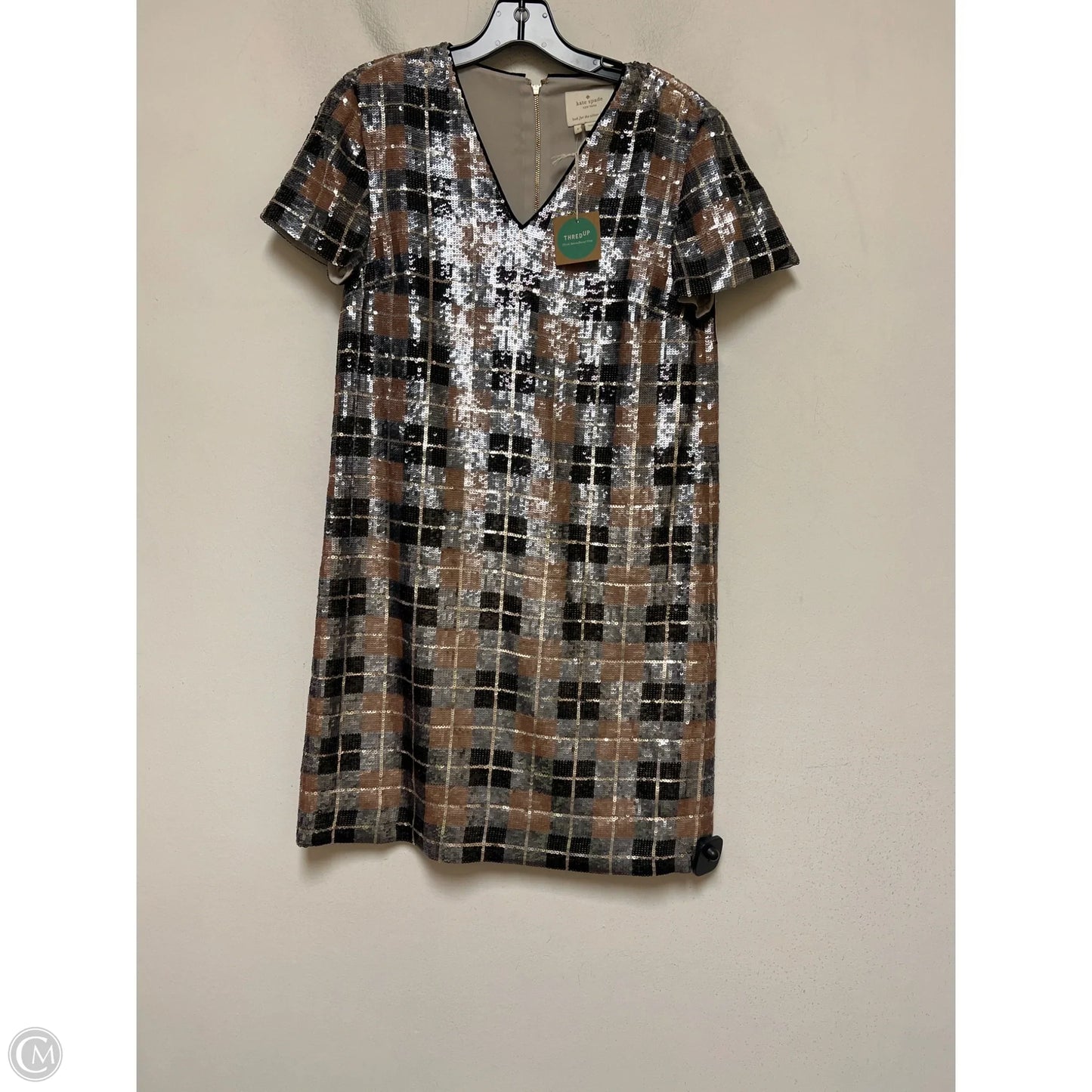 Dress Designer By Kate Spade In Plaid Pattern, Size: 4