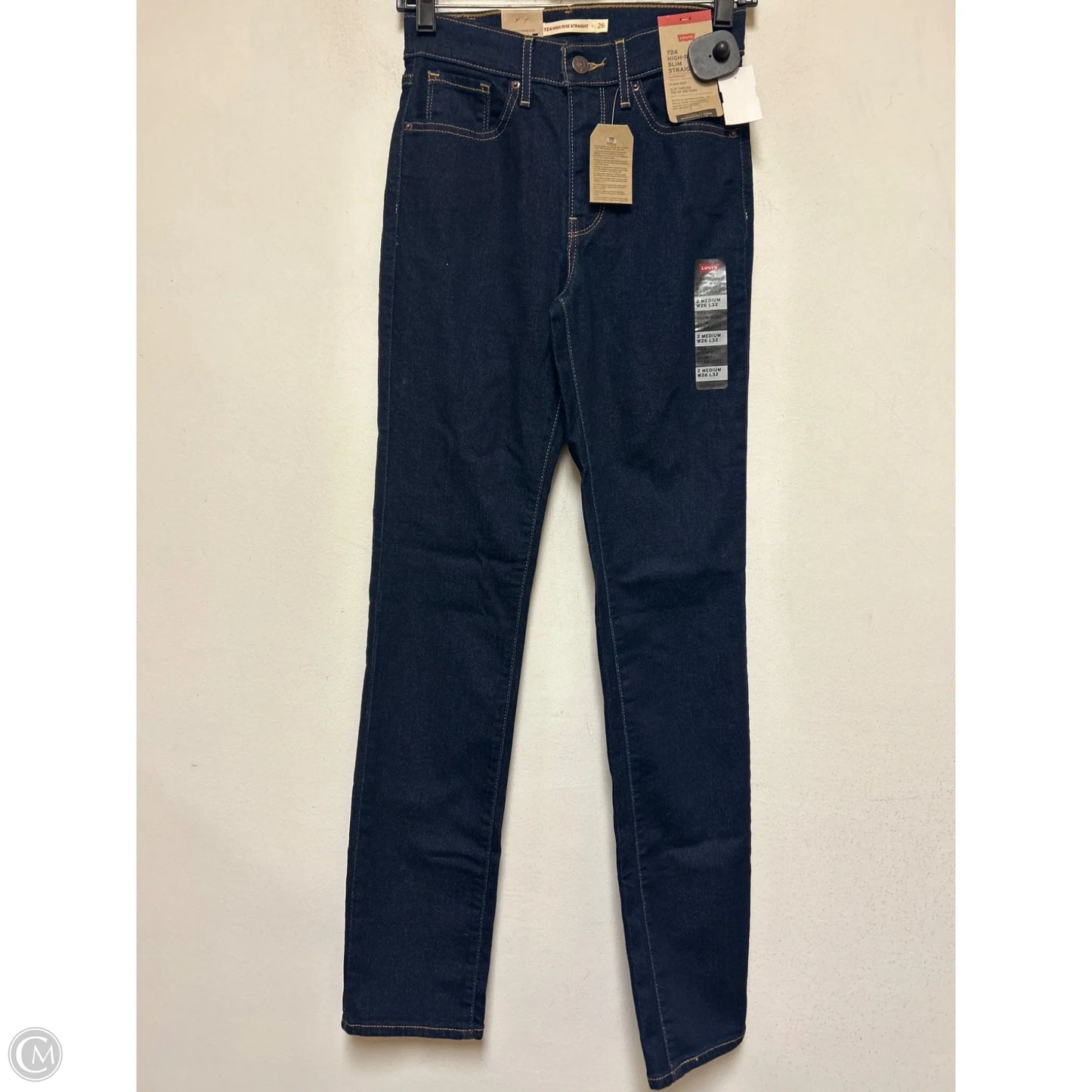 Jeans Straight By Levis In Blue Denim, Size: 4