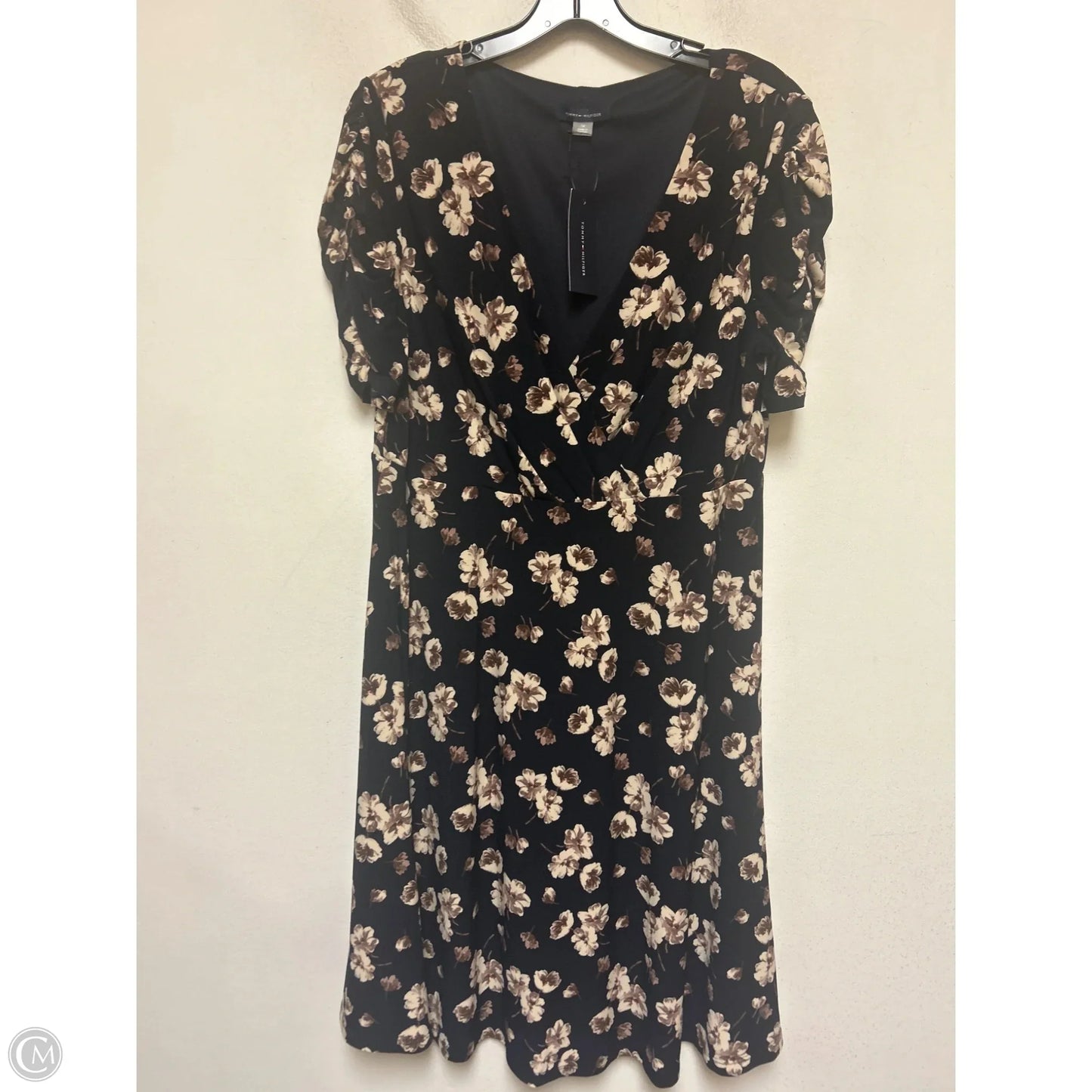 Dress Casual Midi By Tommy Hilfiger In Blue & Tan, Size: L