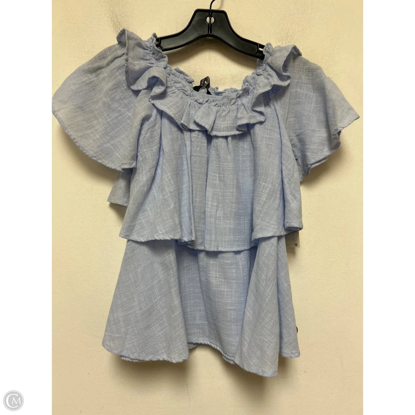 Top Short Sleeve By Zara In Blue, Size: S