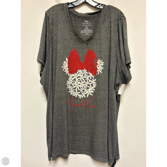 Top Short Sleeve Basic By Walt Disney In Grey, Size: 4x