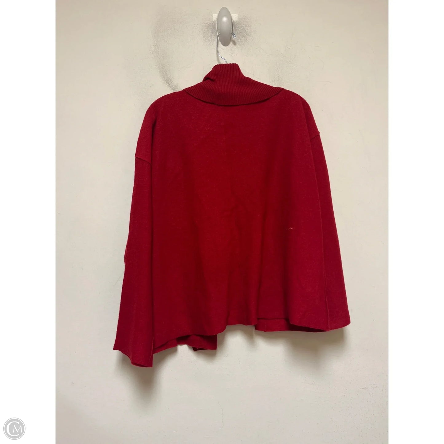 Sweater Cardigan By Eileen Fisher In Red, Size: L