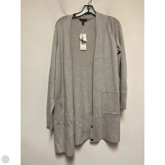 Sweater Cardigan By Eileen Fisher In Grey, Size: L
