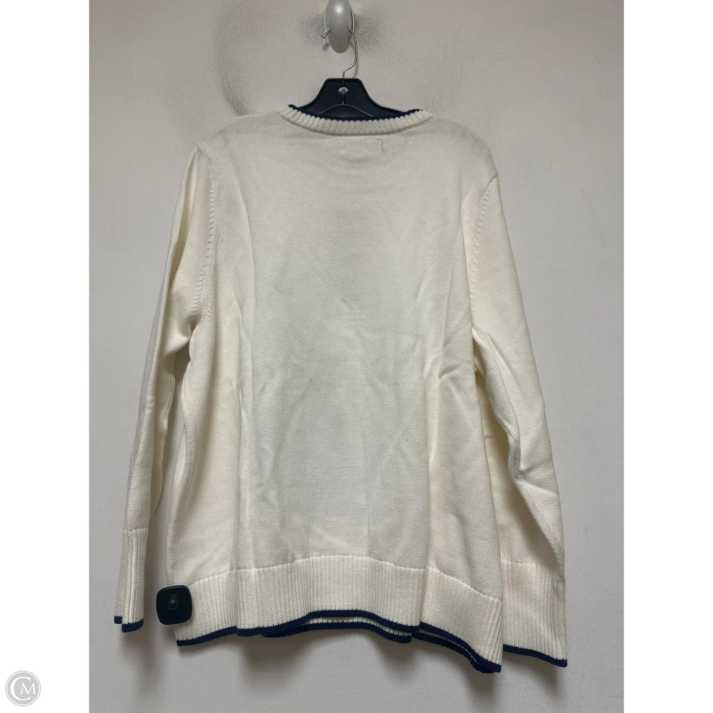 Sweater By Lands End In Blue & White, Size: 3x