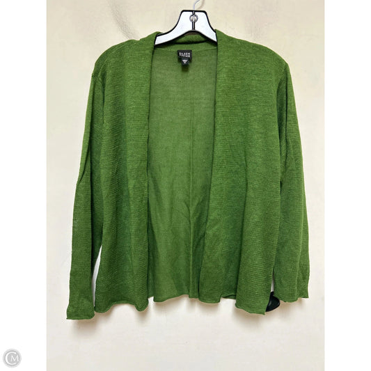 Sweater Cardigan By Eileen Fisher In Green, Size: Xl