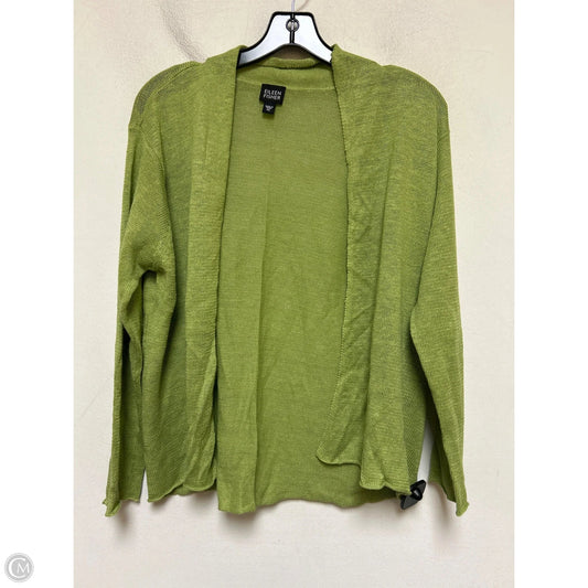Sweater Cardigan By Eileen Fisher In Green, Size: Xl