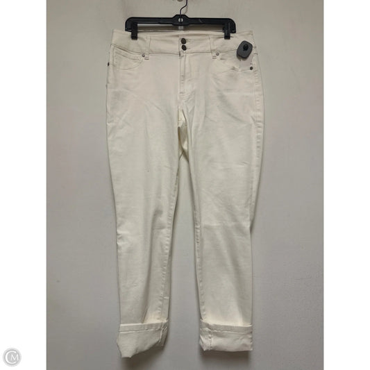 Jeans Skinny By Cabi In White Denim, Size: 14
