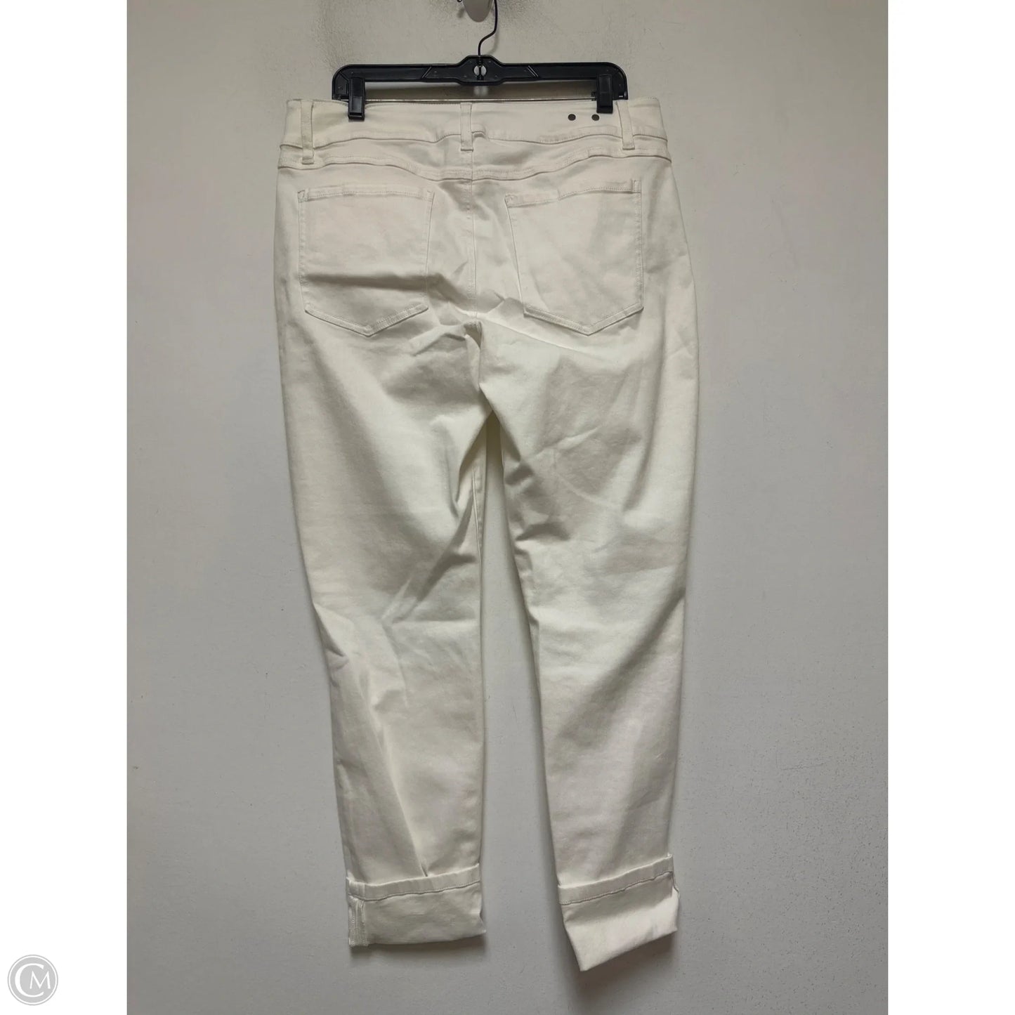 Jeans Skinny By Cabi In White Denim, Size: 14