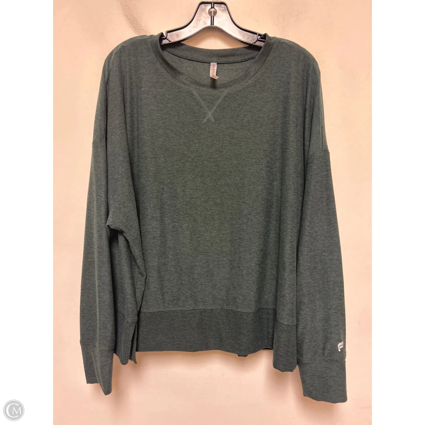 Athletic Top Long Sleeve Crewneck By Fabletics In Green, Size: 1x