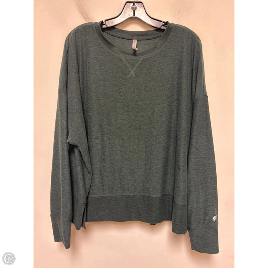 Athletic Top Long Sleeve Crewneck By Fabletics In Green, Size: 1x