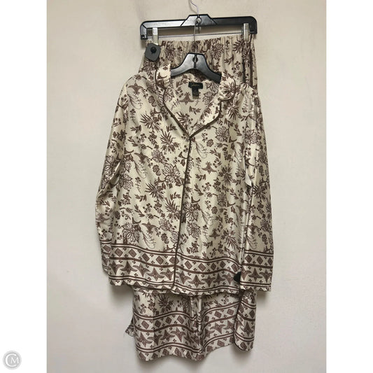 Pajamas 2pc By Japna In Brown & White, Size: S