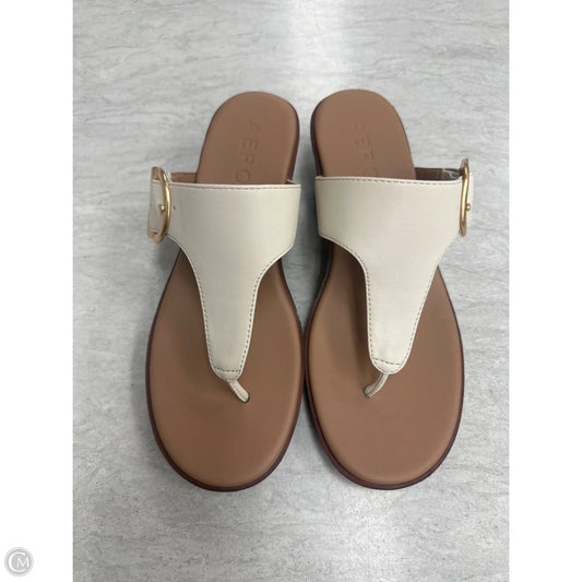 Sandals Heels Wedge By Aerosoles In Cream & Tan, Size: 7.5
