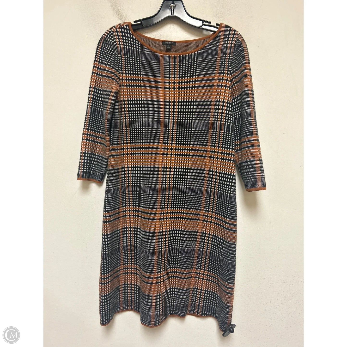 Dress Sweater By Ann Taylor In Plaid Pattern, Size: Sp