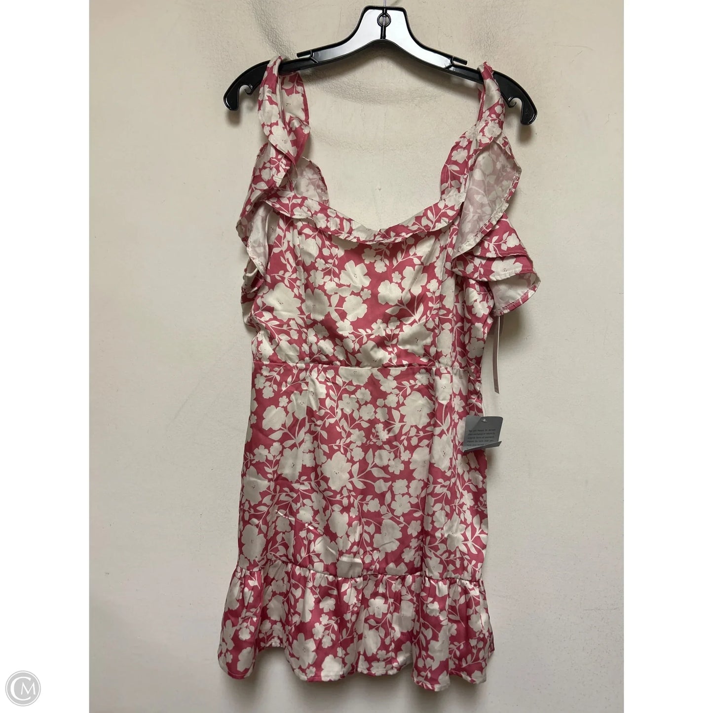 Dress Casual Short By Clothes Mentor In Pink & White, Size: Xl