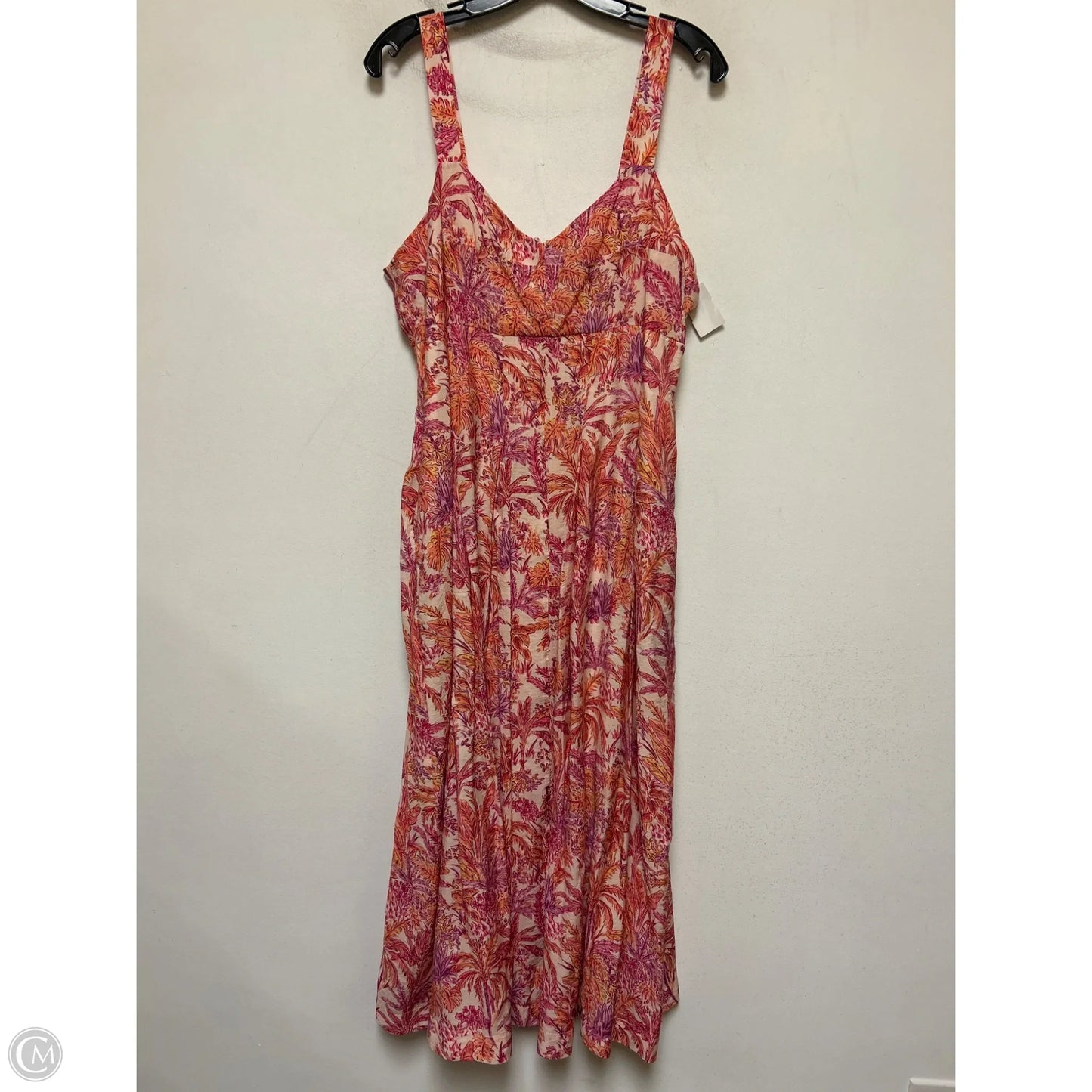 Dress Casual Maxi By Maggy London In Orange & Pink, Size: L
