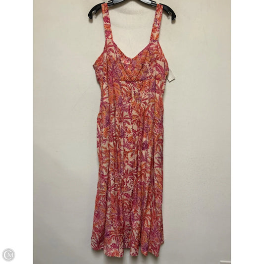 Dress Casual Maxi By Maggy London In Orange & Pink, Size: L