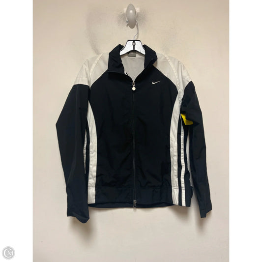 Athletic Jacket By Nike Apparel In Black & White, Size: L