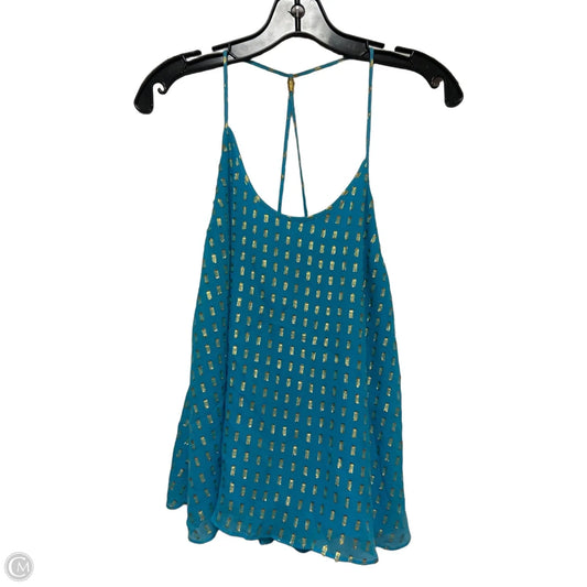 Top Sleeveless Designer By Lilly Pulitzer In Blue & Gold, Size: Xxs