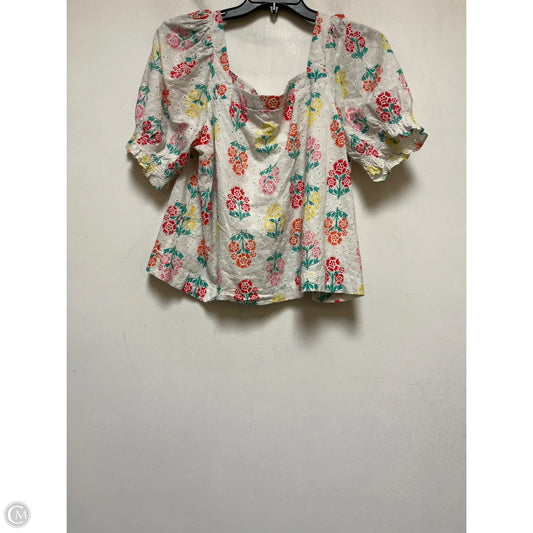 Top Short Sleeve By Draper James In Floral Print, Size: Xxl