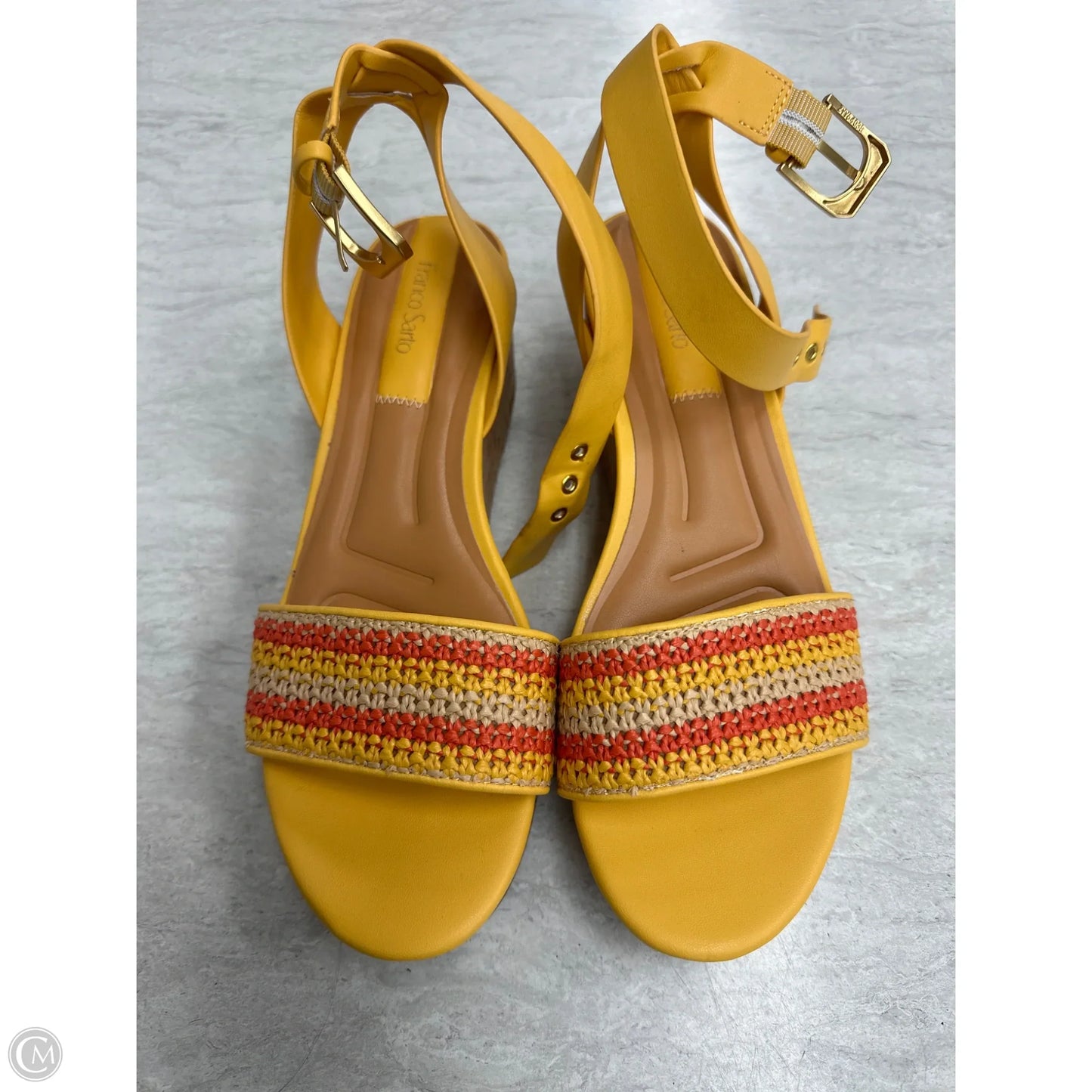 Sandals Heels Wedge By Franco Sarto In Yellow, Size: 8