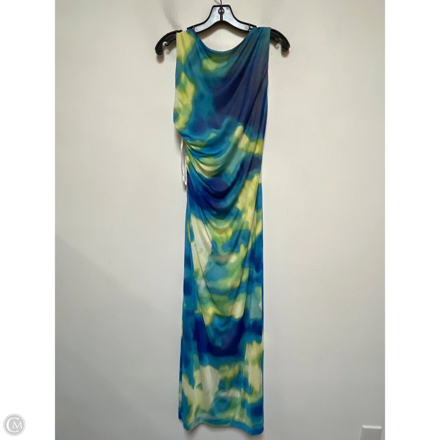 Dress Casual Maxi By Calvin Klein In Blue & Green, Size: M