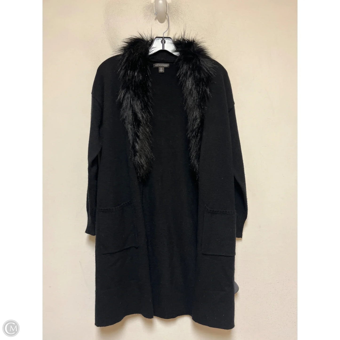 Sweater Cardigan By Saks Fifth Avenue In Black, Size: S