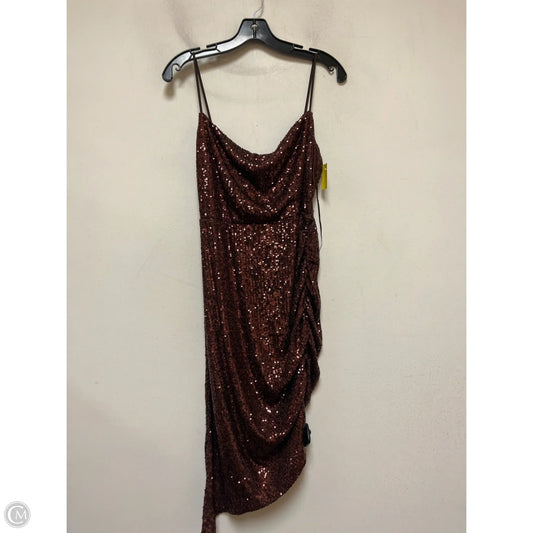 Dress Party Midi By Express In Bronze, Size: Xs