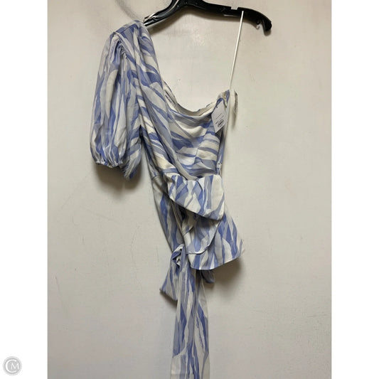 Top Short Sleeve By Nine West In Blue & White, Size: Xl