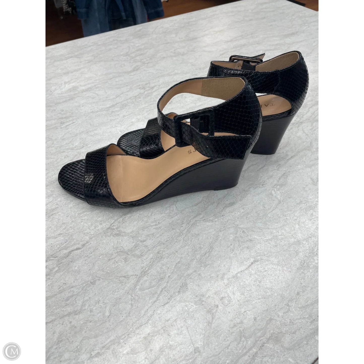 Sandals Heels Wedge By Talbots In Black, Size: 9