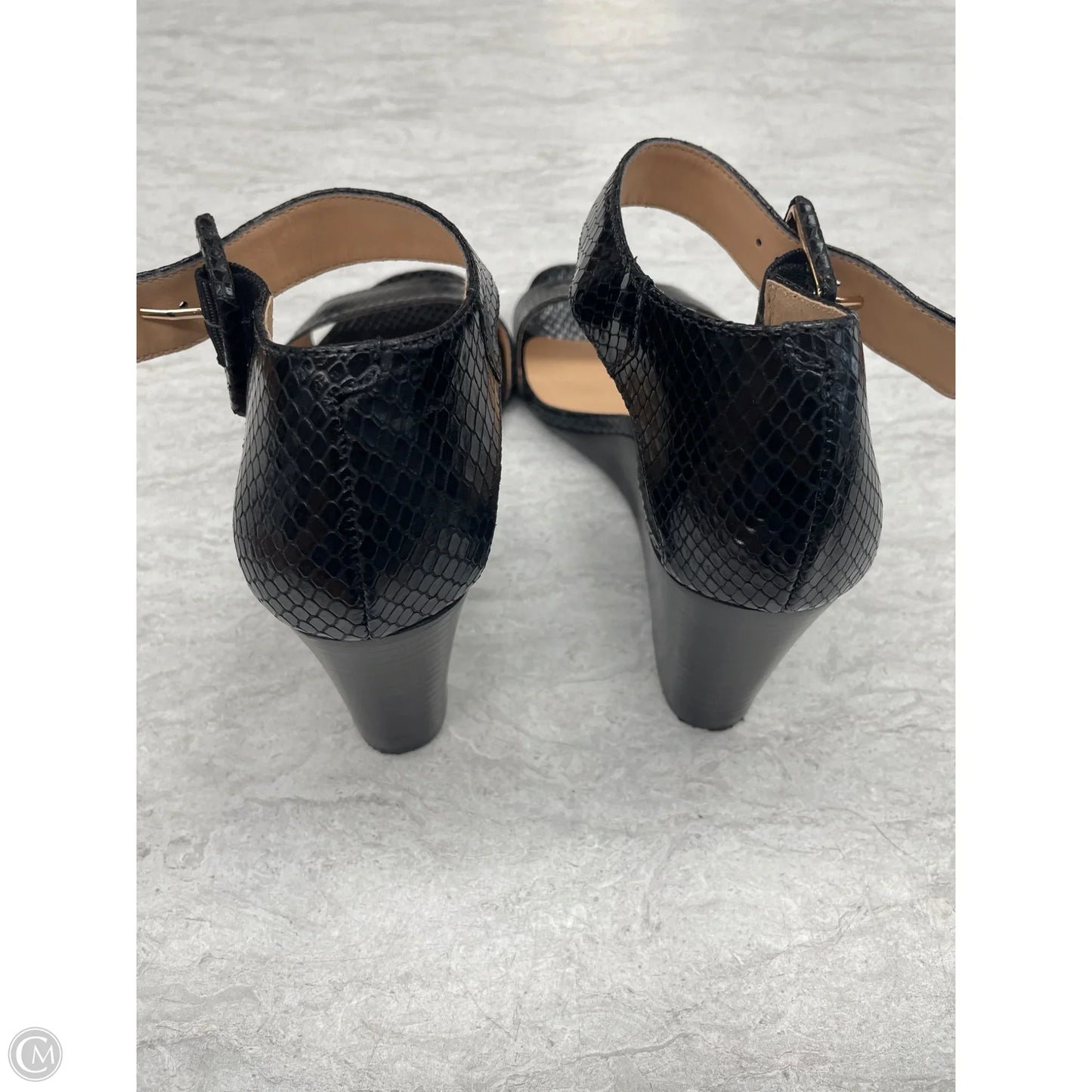 Sandals Heels Wedge By Talbots In Black, Size: 9