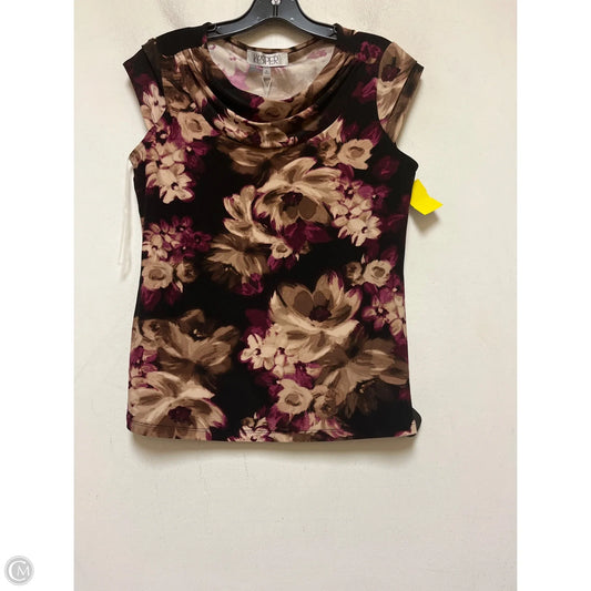 Top Short Sleeve By Kasper In Brown & Purple, Size: Xs