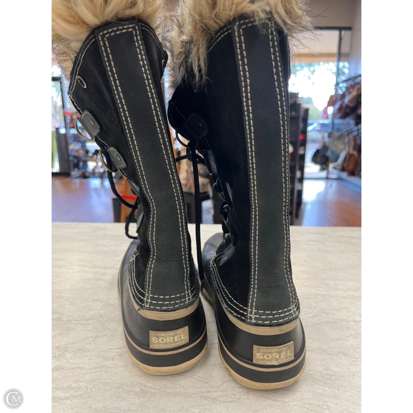 Boots Snow By Sorel In Black & Tan, Size: 10