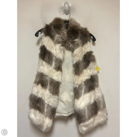 Vest Faux Fur & Sherpa By White House Black Market In Brown & White, Size: Xxs
