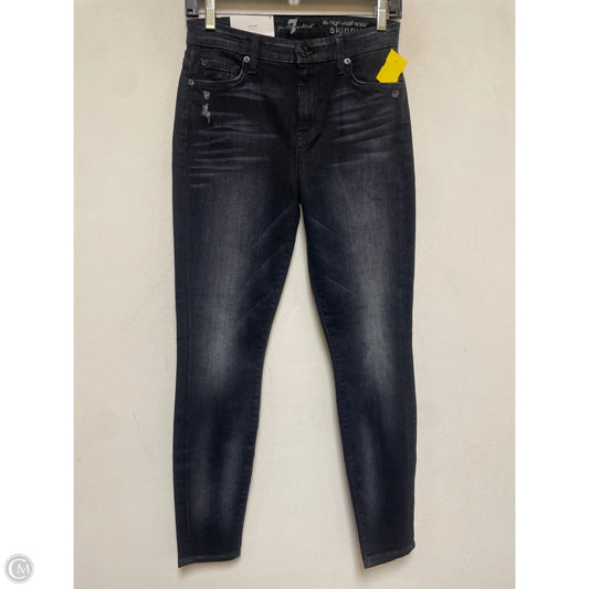Jeans Skinny By 7 For All Mankind In Black Denim, Size: 4