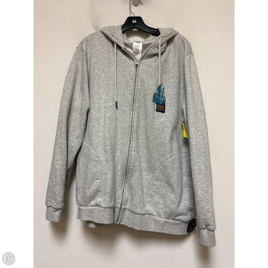 Sweatshirt Hoodie By Disney In Grey, Size: L