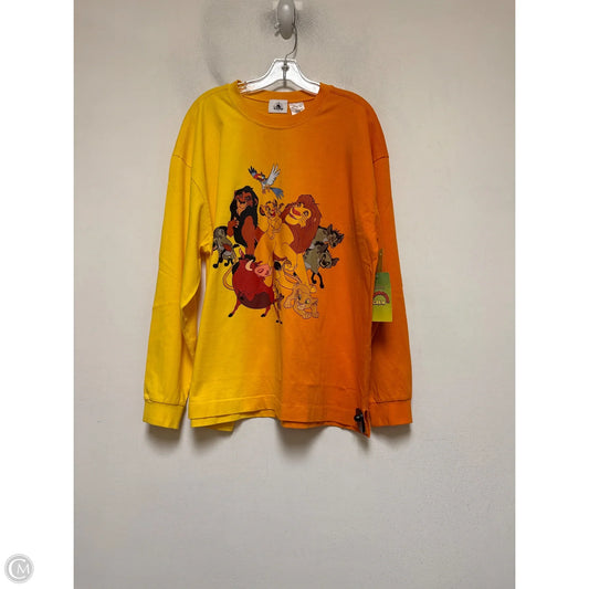 Top Long Sleeve By Disney In Orange & Yellow, Size: L