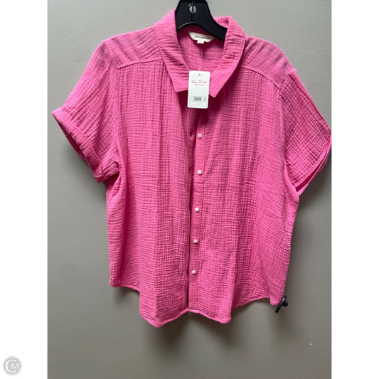 Top Short Sleeve By Lucky Brand In Pink, Size: L