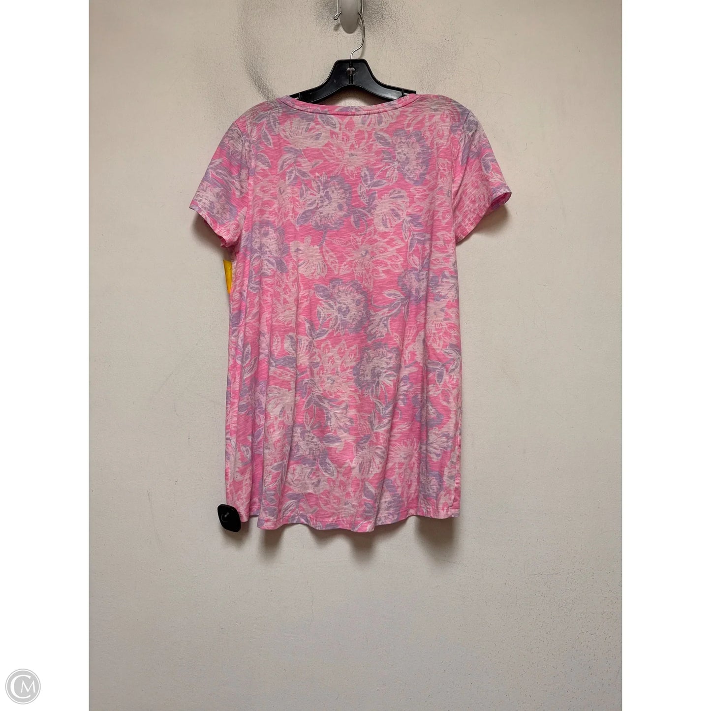 Top Short Sleeve Designer By Lilly Pulitzer In Pink & Purple, Size: L