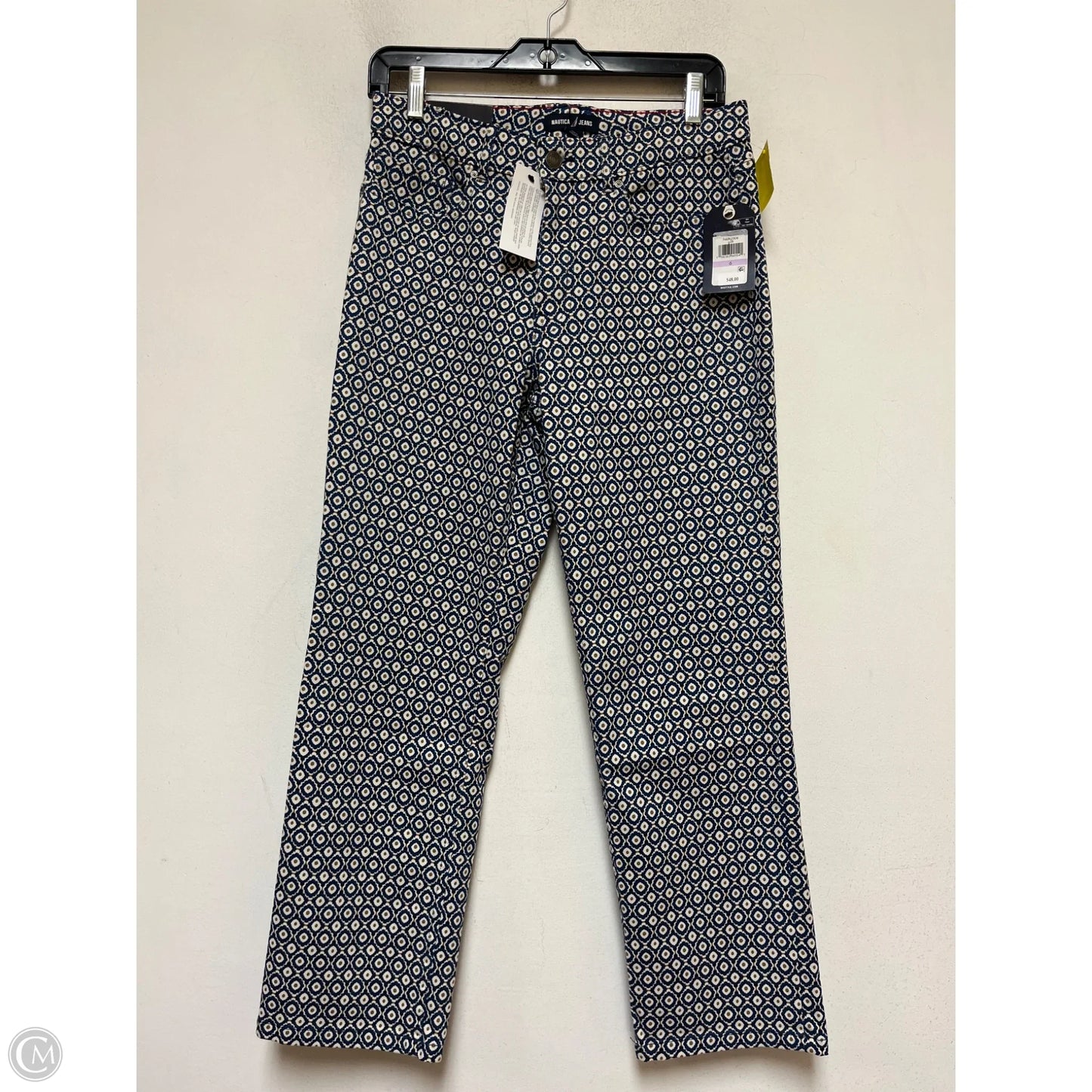 Jeans Straight By Nautica In Blue & Cream, Size: 6