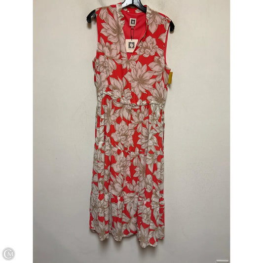Dress Casual Maxi By Anne Klein In Pink & White, Size: M