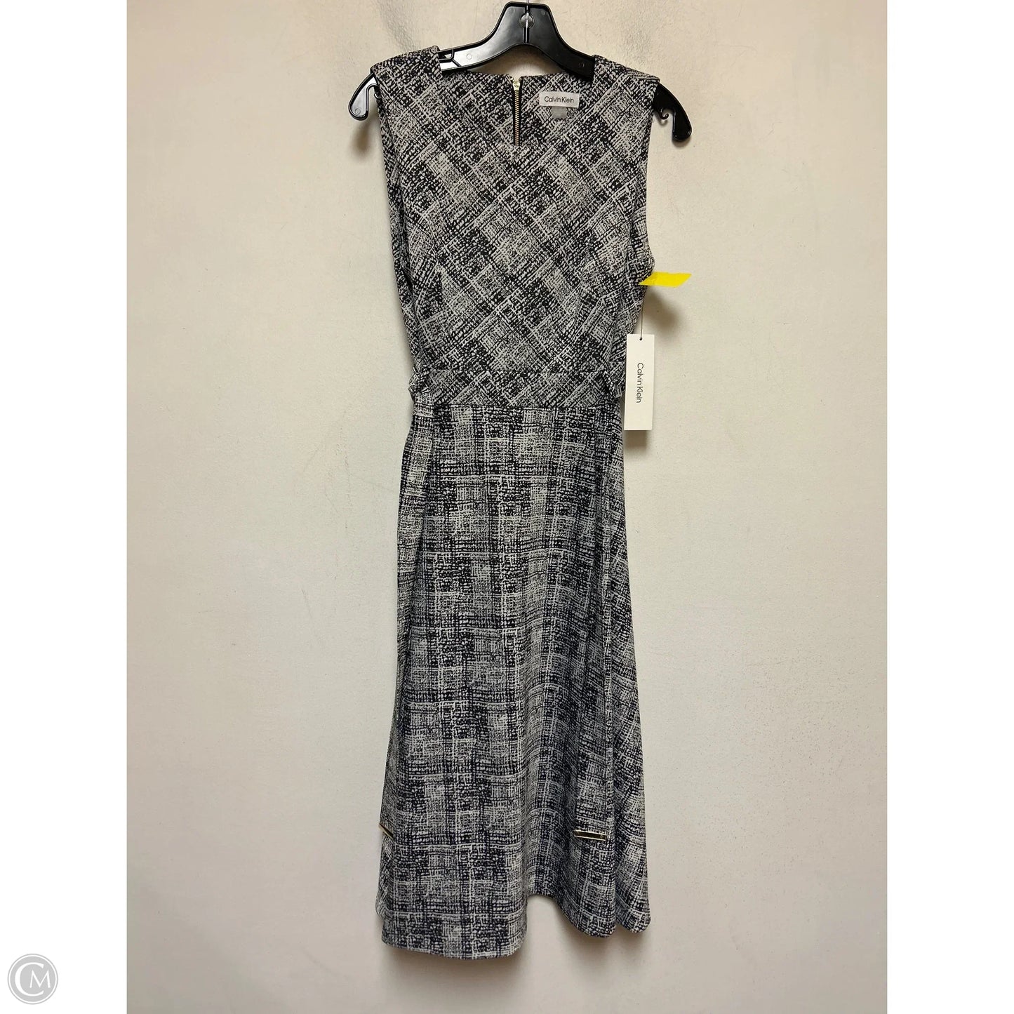 Dress Casual Midi By Calvin Klein In Black & White, Size: M