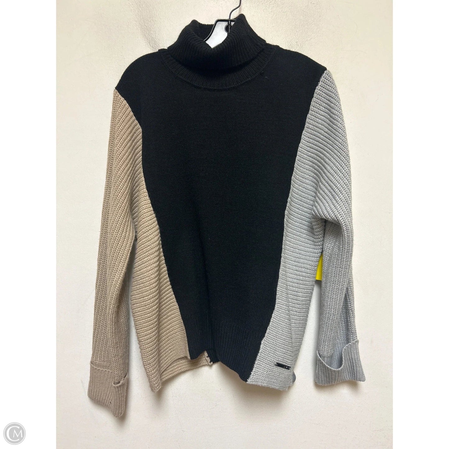 Sweater By Jones New York In Black & Tan, Size: M