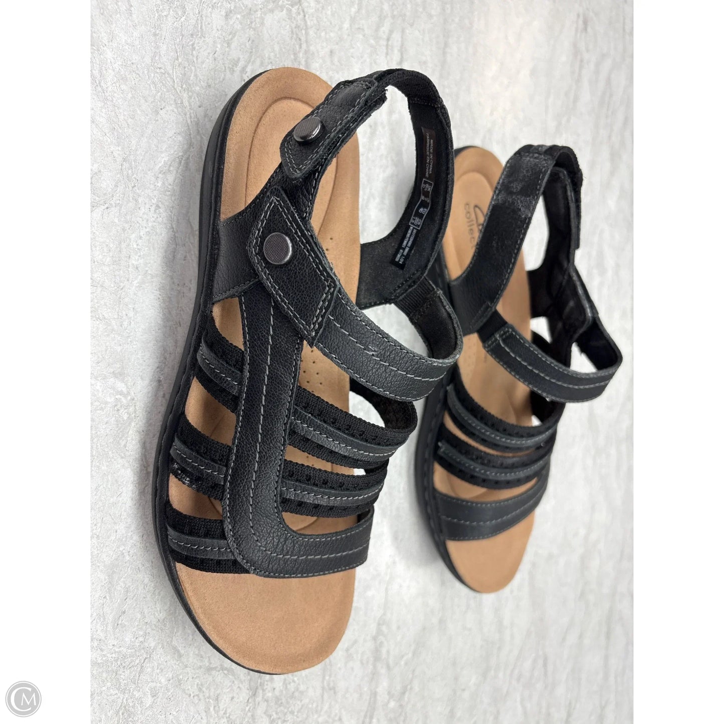 Sandals Flats By Clarks In Black, Size: 9