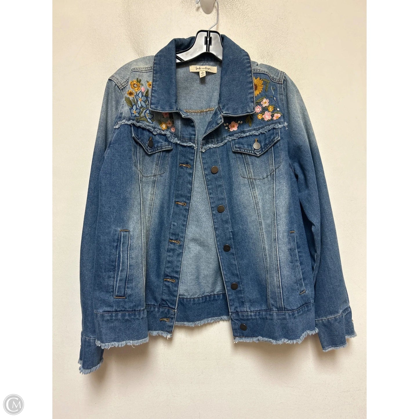Jacket Denim By Clothes Mentor In Blue Denim, Size: L