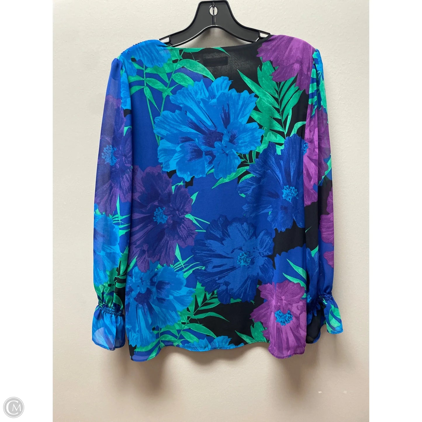 Top Long Sleeve By Calvin Klein In Multi-colored, Size: L