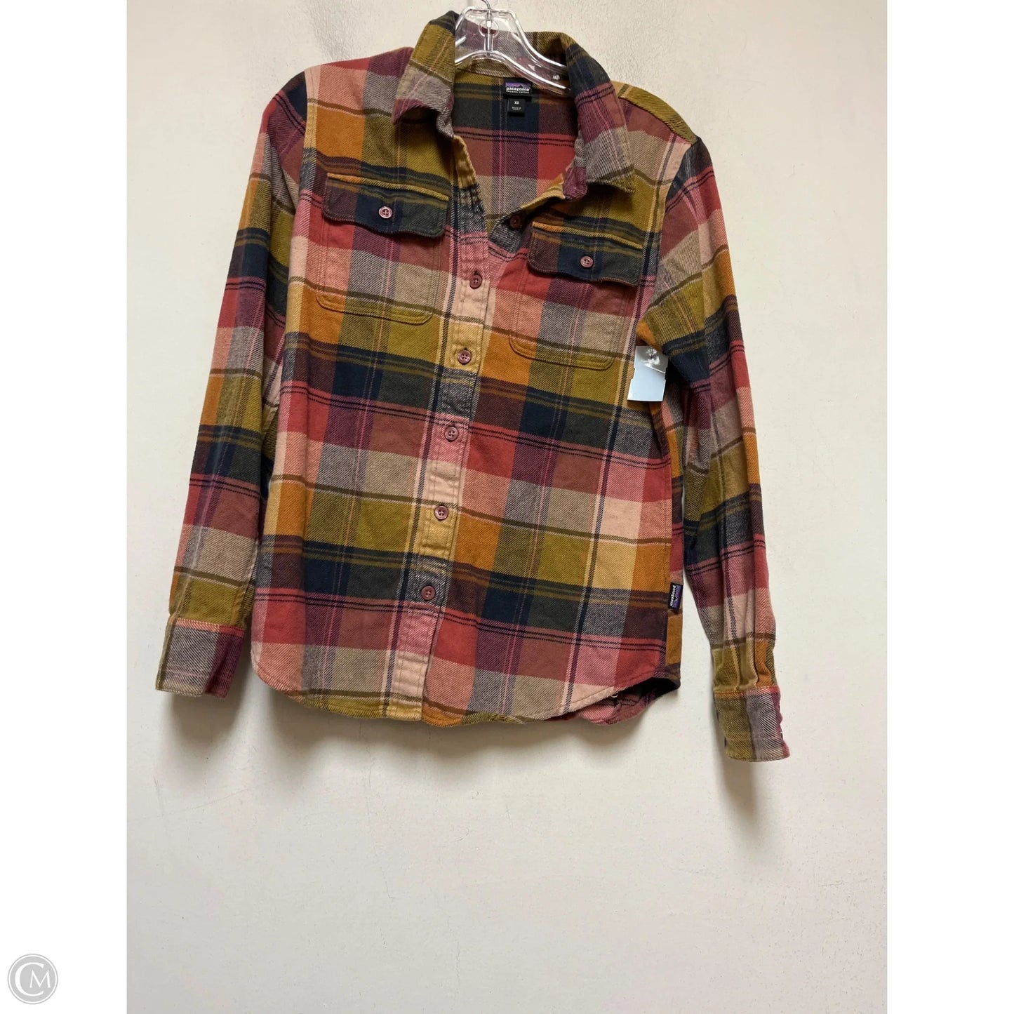 Top Long Sleeve By Patagonia In Plaid Pattern, Size: Xs