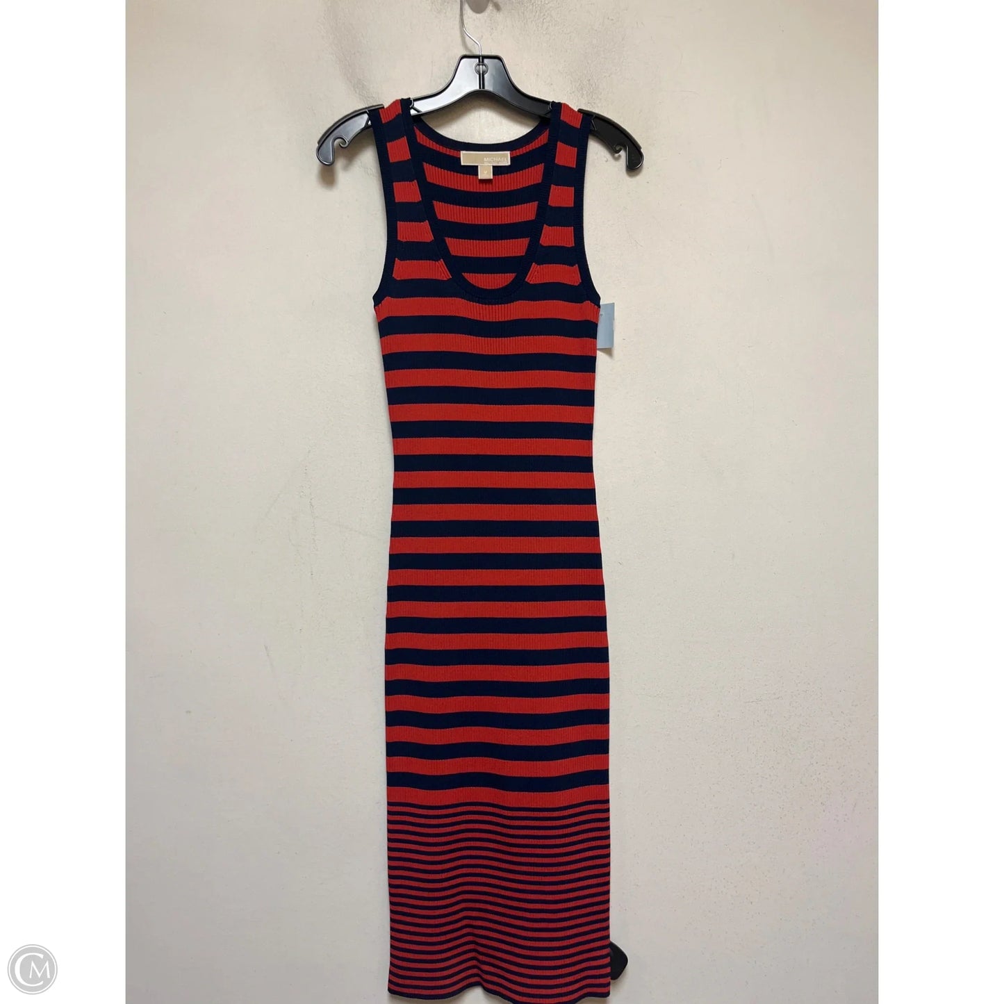 Dress Casual Midi By Michael By Michael Kors In Striped Pattern, Size: M