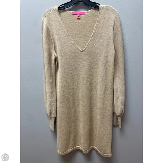 Dress Designer By Lilly Pulitzer In Gold & Tan, Size: M
