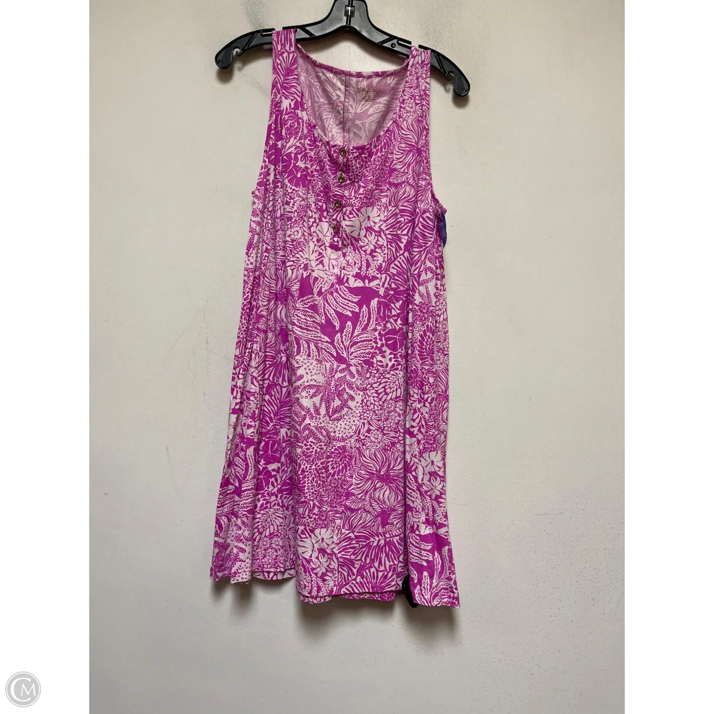 Dress Designer By Lilly Pulitzer In Pink & White, Size: Xlarge