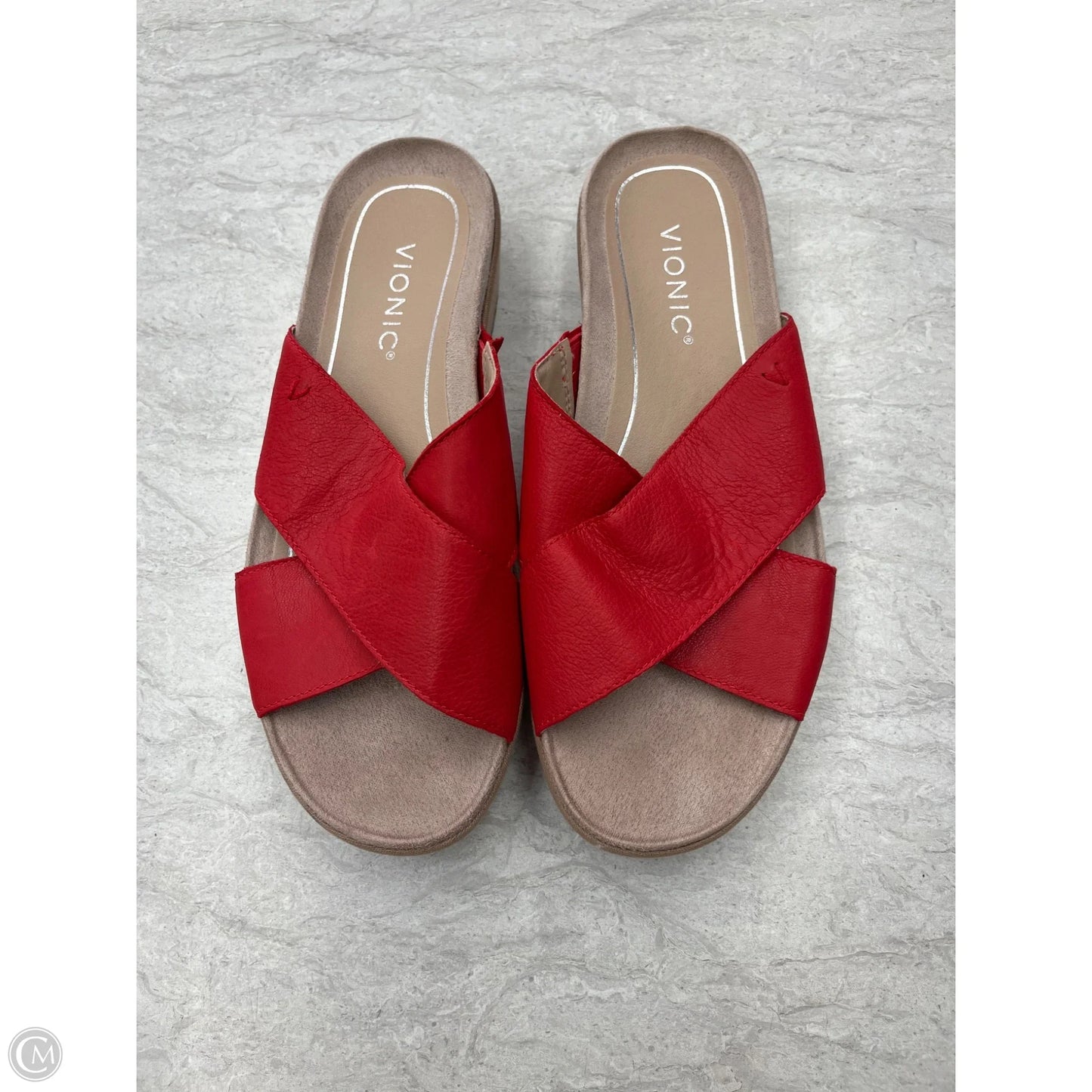Sandals Heels Wedge By Vionic In Red, Size: 8